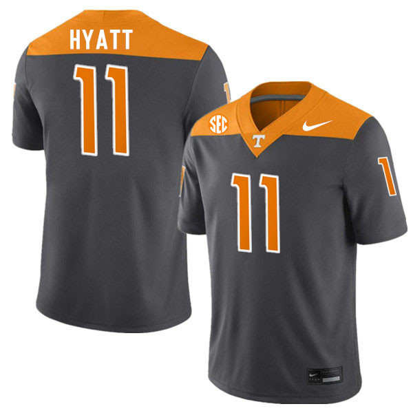 Tennessee Volunteers #11 Jalin Hyatt College Football Jerseys Stitched Sale-Anthracite